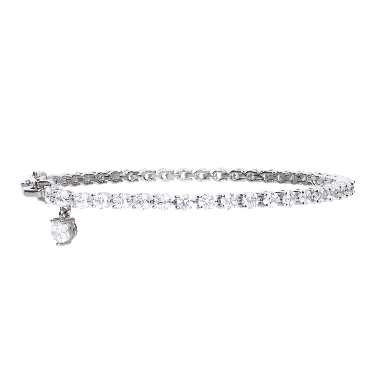 Diamonfire Small Zirconia Charm Tennis Bracelet