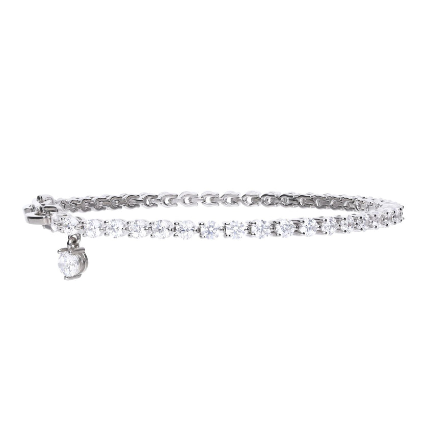 Diamonfire Small Zirconia Charm Tennis Bracelet