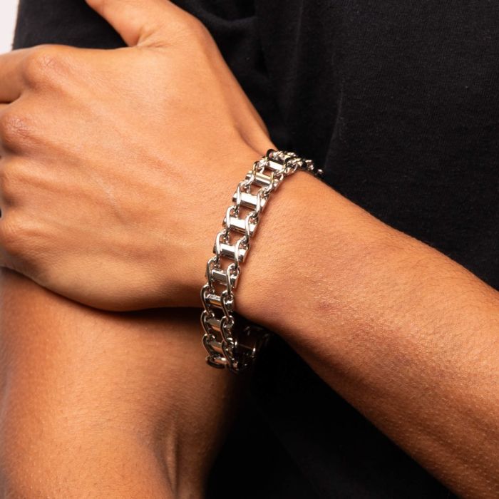 Fred Bennett Edelstahl-Fahrradkettenarmband