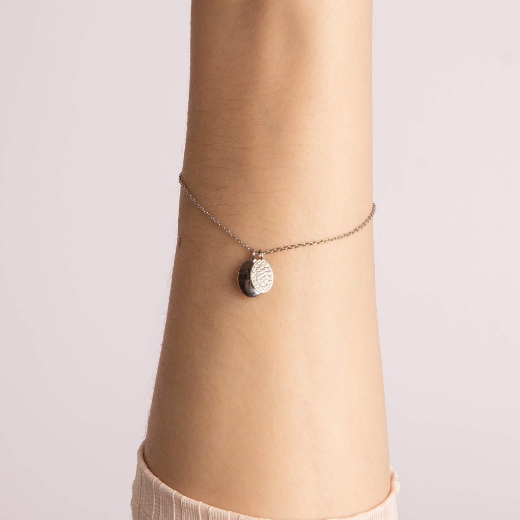 Diamonfire Engravable Tag Bracelet with Pave Set Oval Tag