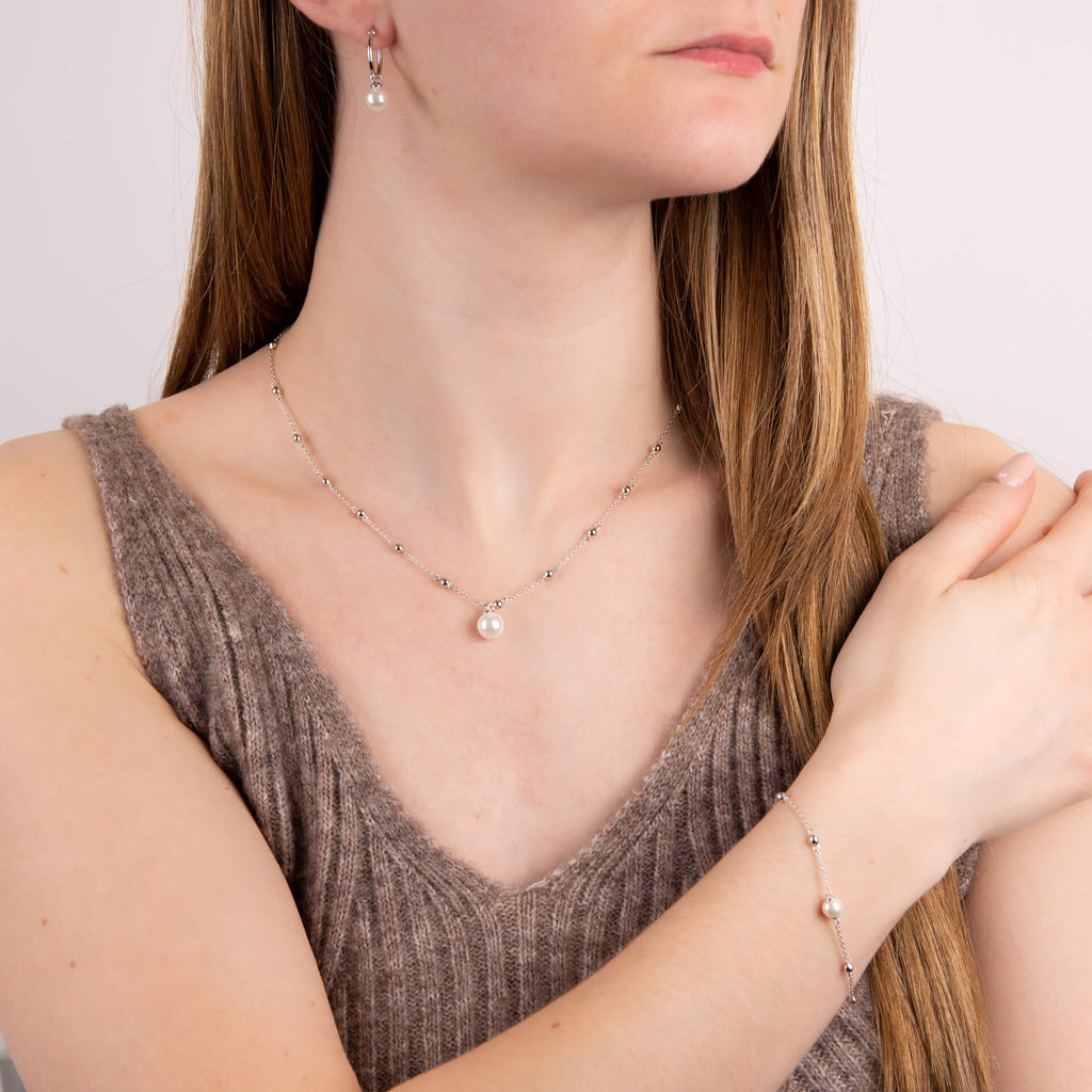 Diamonfire Creolen mit Muschelkernperle