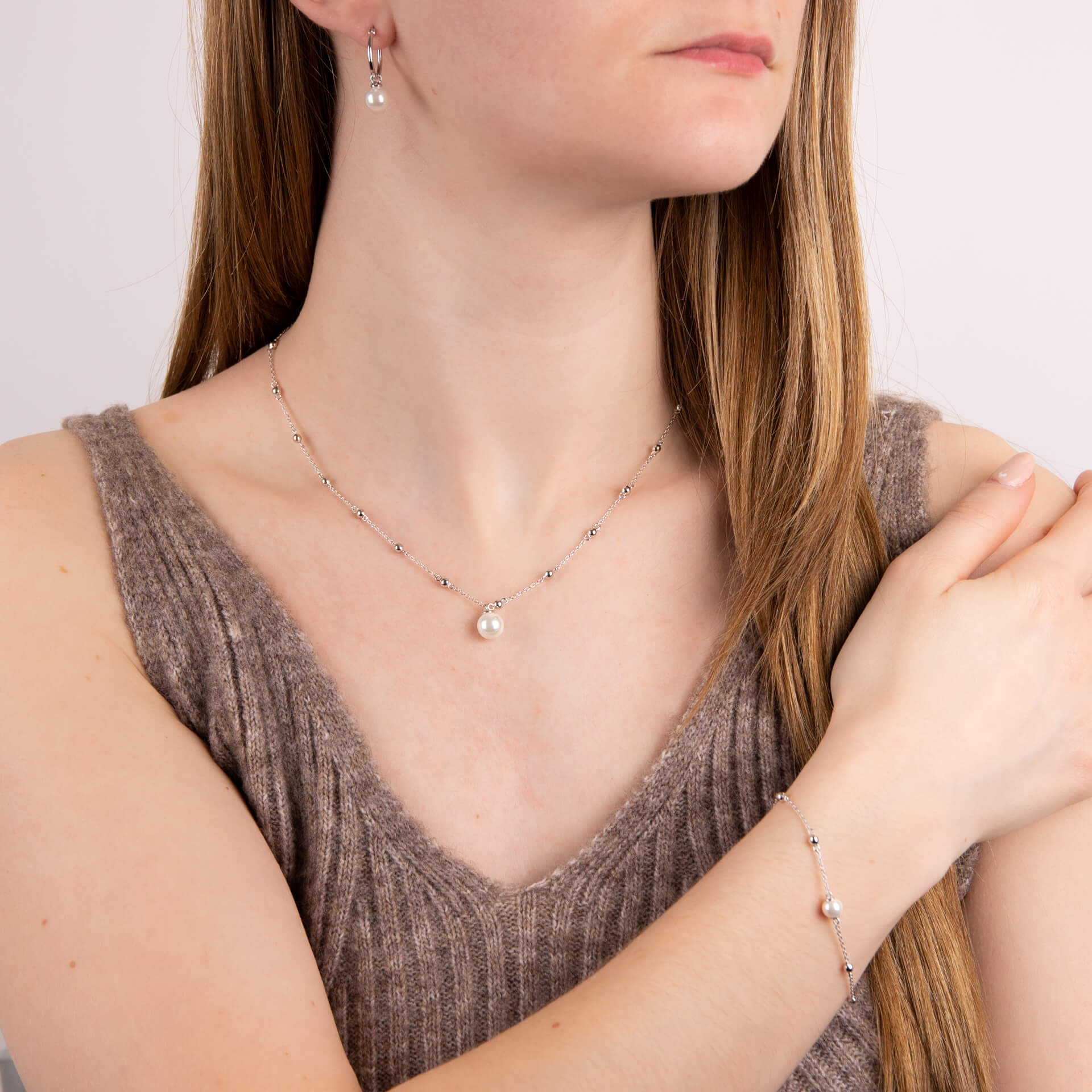 Diamonfire Creolen mit Muschelkernperle