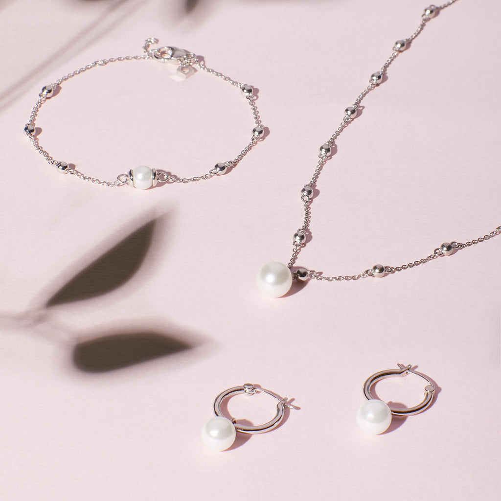 Diamonfire Creolen mit Muschelkernperle