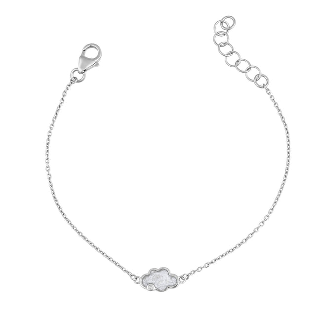 D For Diamond Perlmuttfarbenes Emaille-Wolkenarmband mit Diamant