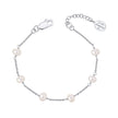 D For Diamond Pearl Station Bracelet with Diamond