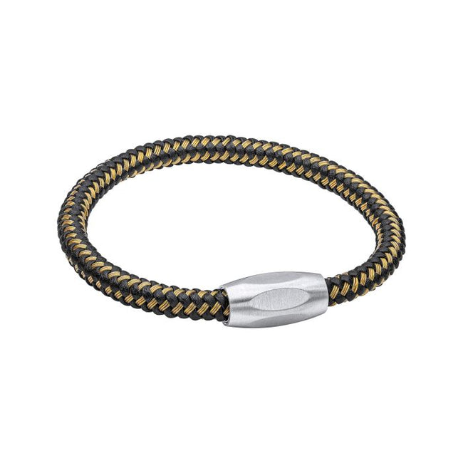 Fred Bennett Black and Yellow Gold Plated Wire Bracelet