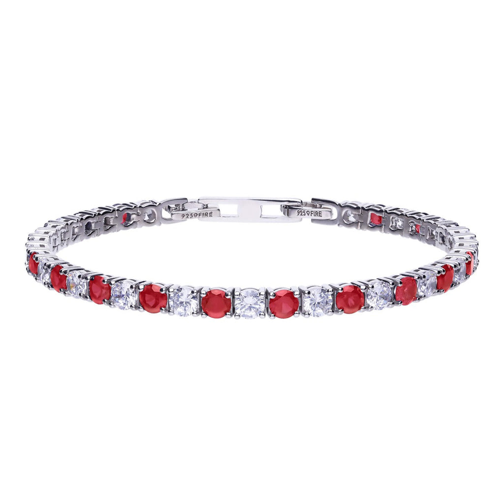 Diamonfire Two Tone Zirconia Tennis Bracelet