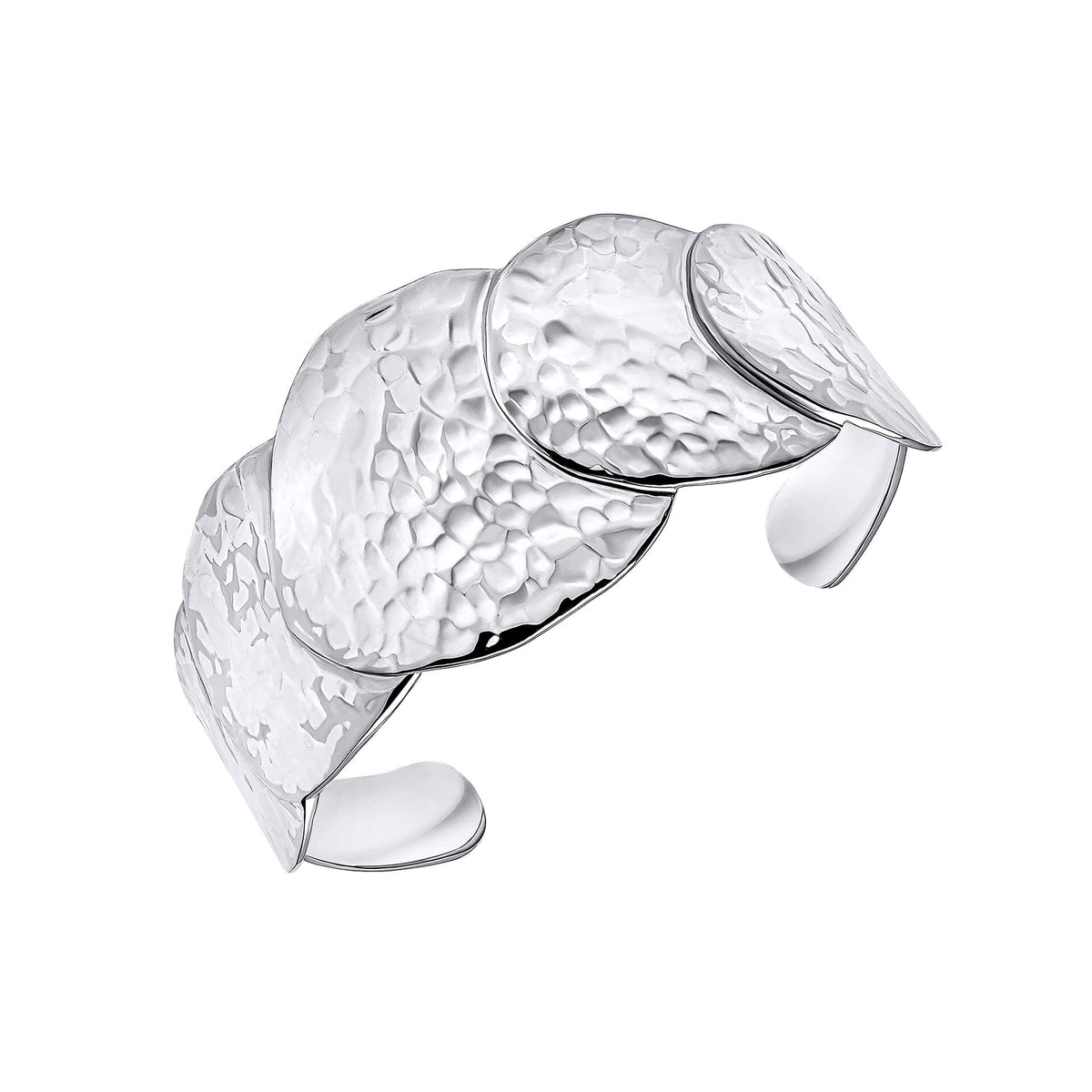 Brazalete rígido con diseño de disco martillado Beginnings