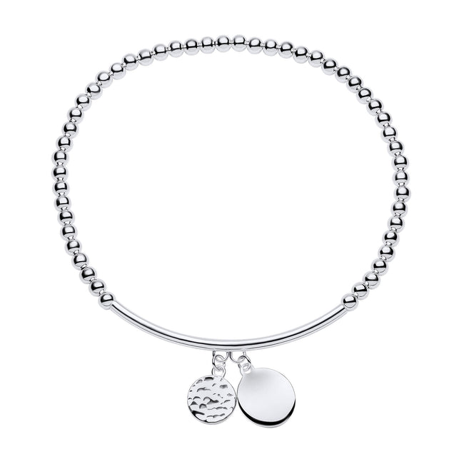 Beginnings Beaded Stretch Bracelet with Disc Charms