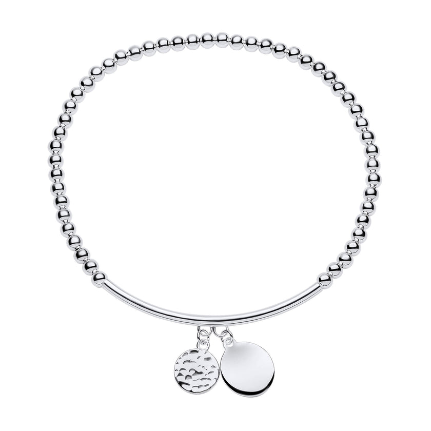 Beginnings Beaded Stretch Bracelet with Disc Charms