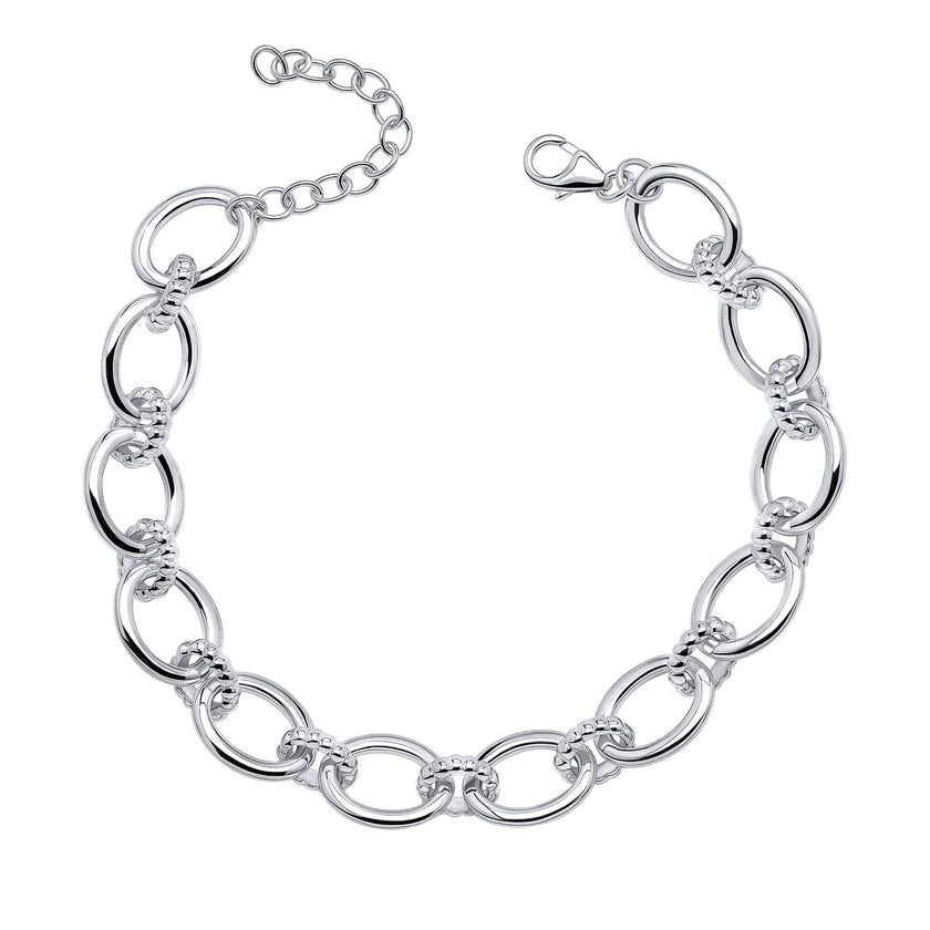 Beginnings Oval Link Bracelet with Textured Connection Links