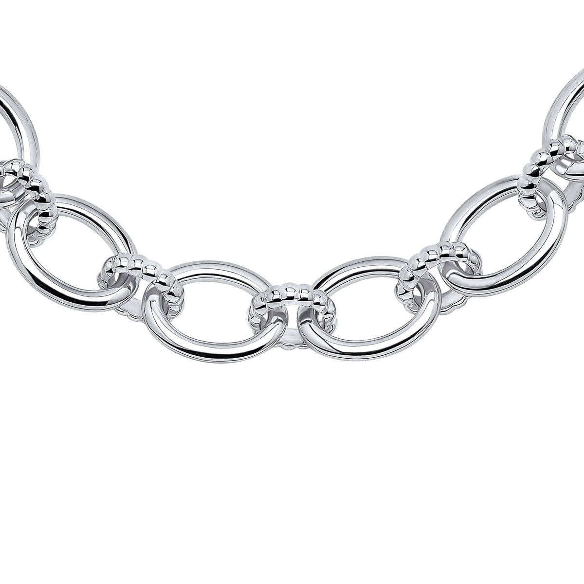 Beginnings Oval Link Bracelet with Textured Connection Links