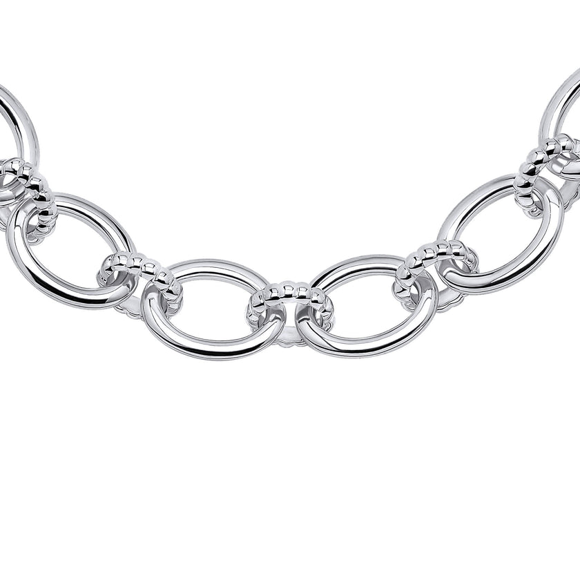 Beginnings Oval Link Bracelet with Textured Connection Links