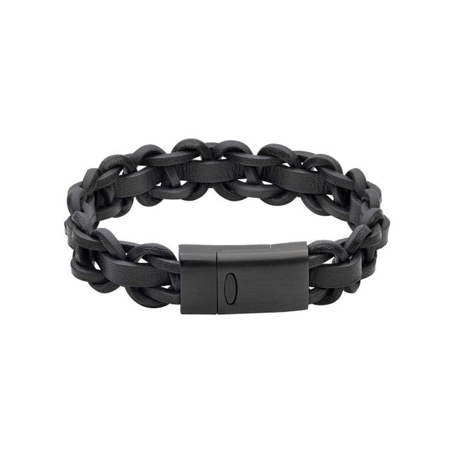 Fred Bennett Thick Braided Leather Bracelet