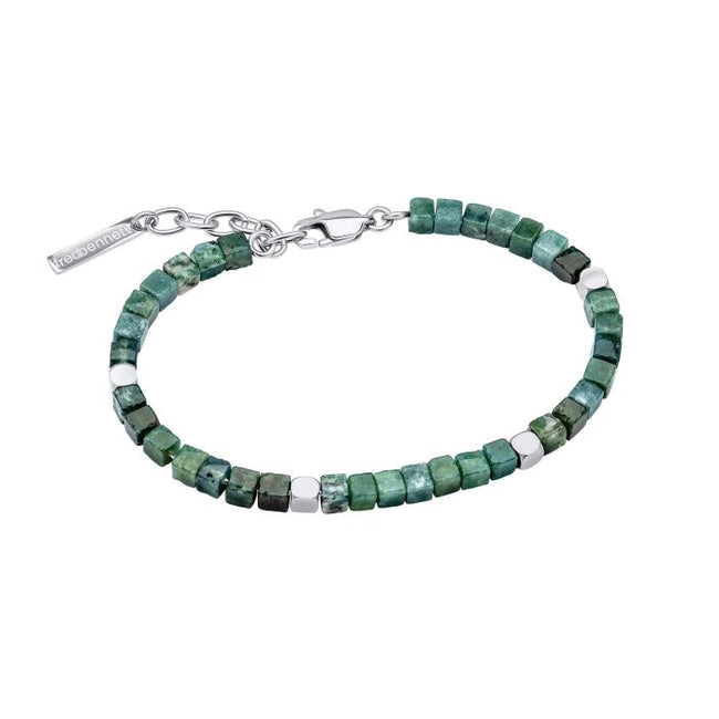 Pulsera Fred Bennett de acero inoxidable con cuentas semipreciosas