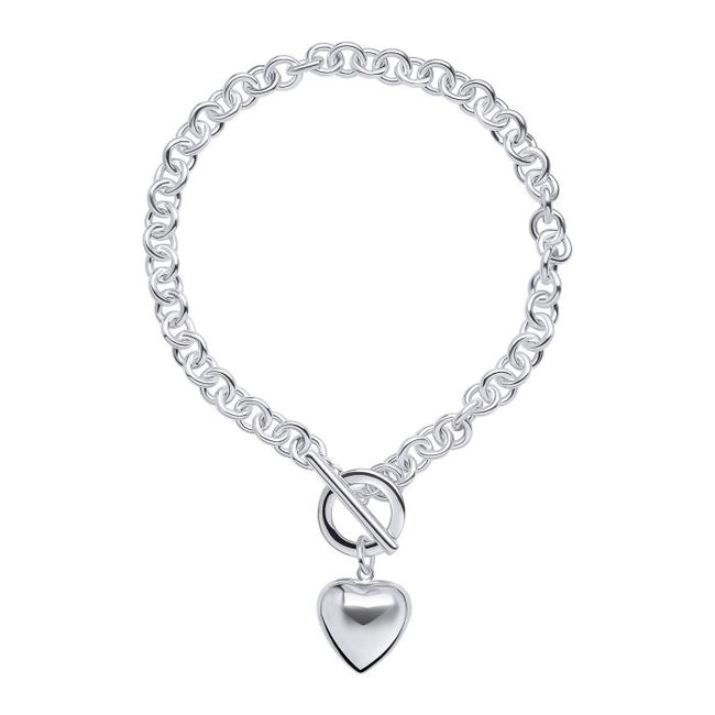 Beginnings Puff Heart T-Bar Chain Bracelet