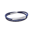 Fred Bennett Double Wrap Blue and Black Leather Bracelet