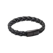 Fred Bennett Chain Plait Black Leather Bracelet