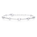 Diamonfire Alternating Shell Pearl and Zirconia Station Bracelet