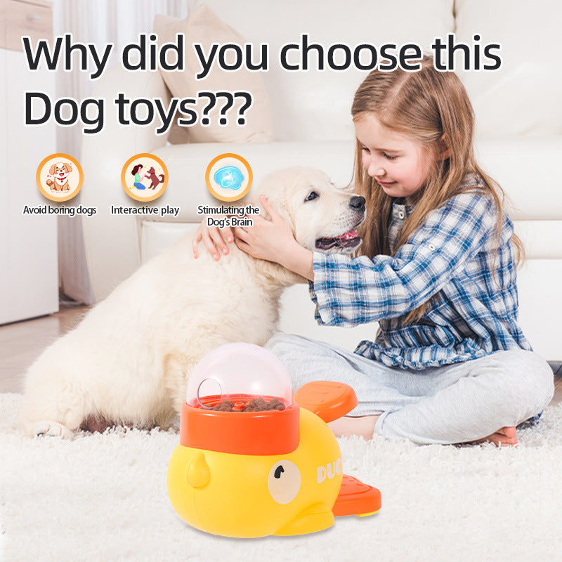 Dispensador Interactivo de Comida para Perros, Rompecabezas, Dispensador de Golosinas para Mascotas, Diseño de Pato de Dibujos Animados, Antideslizante, Juguetes de Alimentación Automática para Perros, Productos para Mascotas