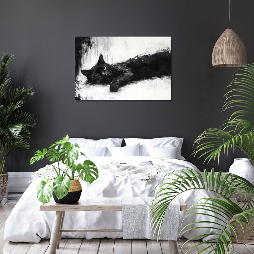 Black Cat Serenity Canvas