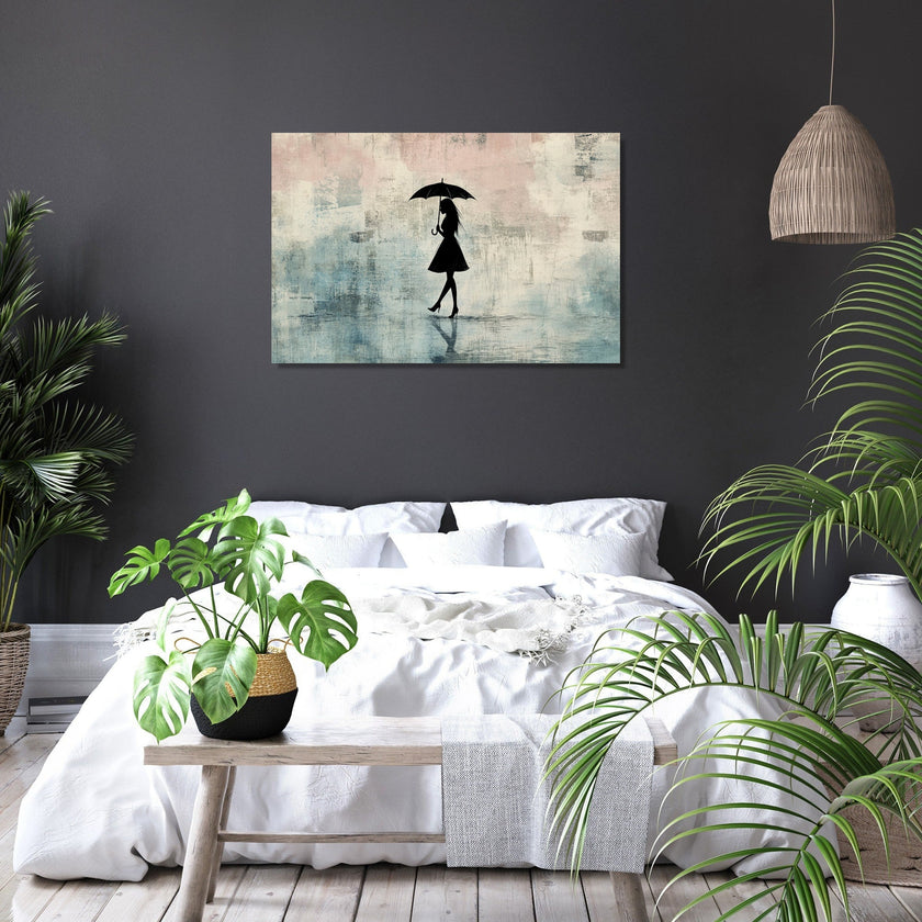 Woman with Umbrella Canvas