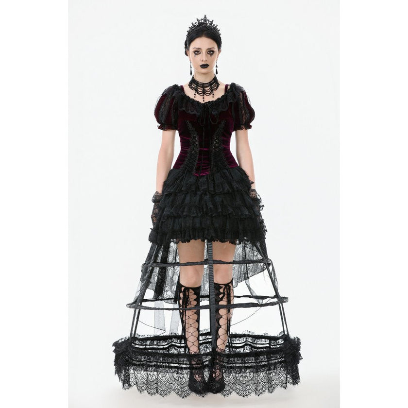 Dark in Love Isolde Velvet & Lace Puff Sleeve Bolero