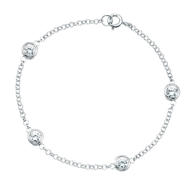 Beginnings Station Bracelet with Cubic Zirconia