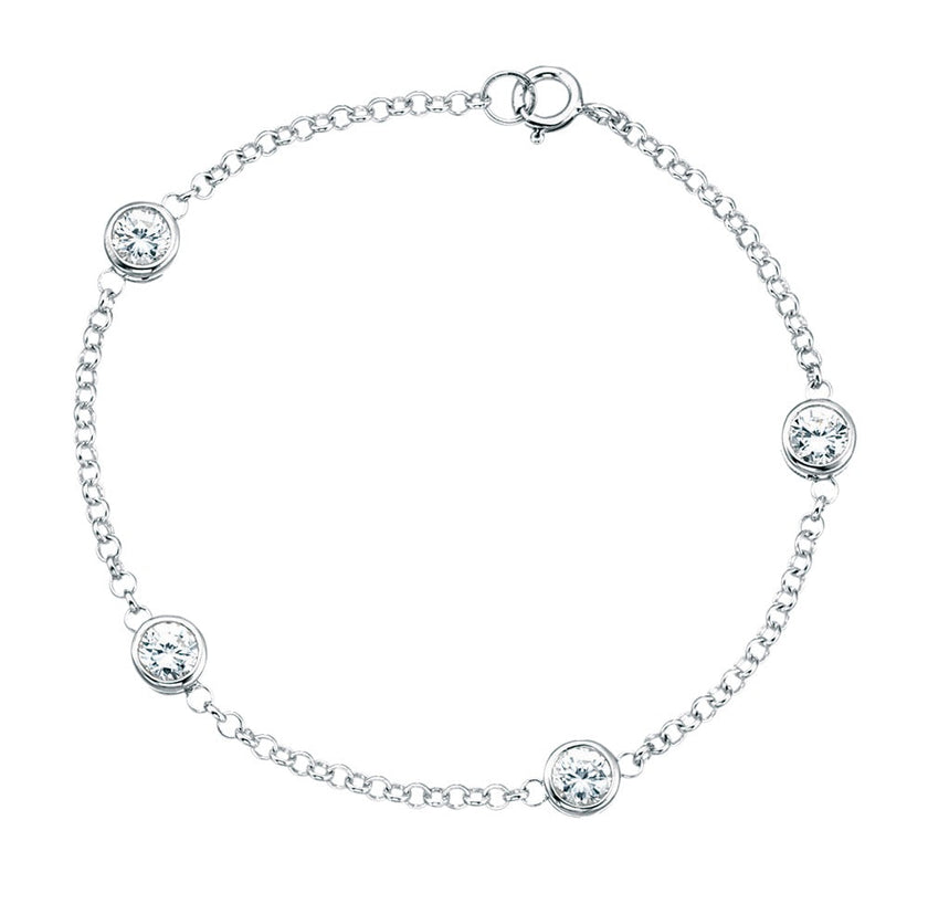 Beginnings Station Bracelet with Cubic Zirconia