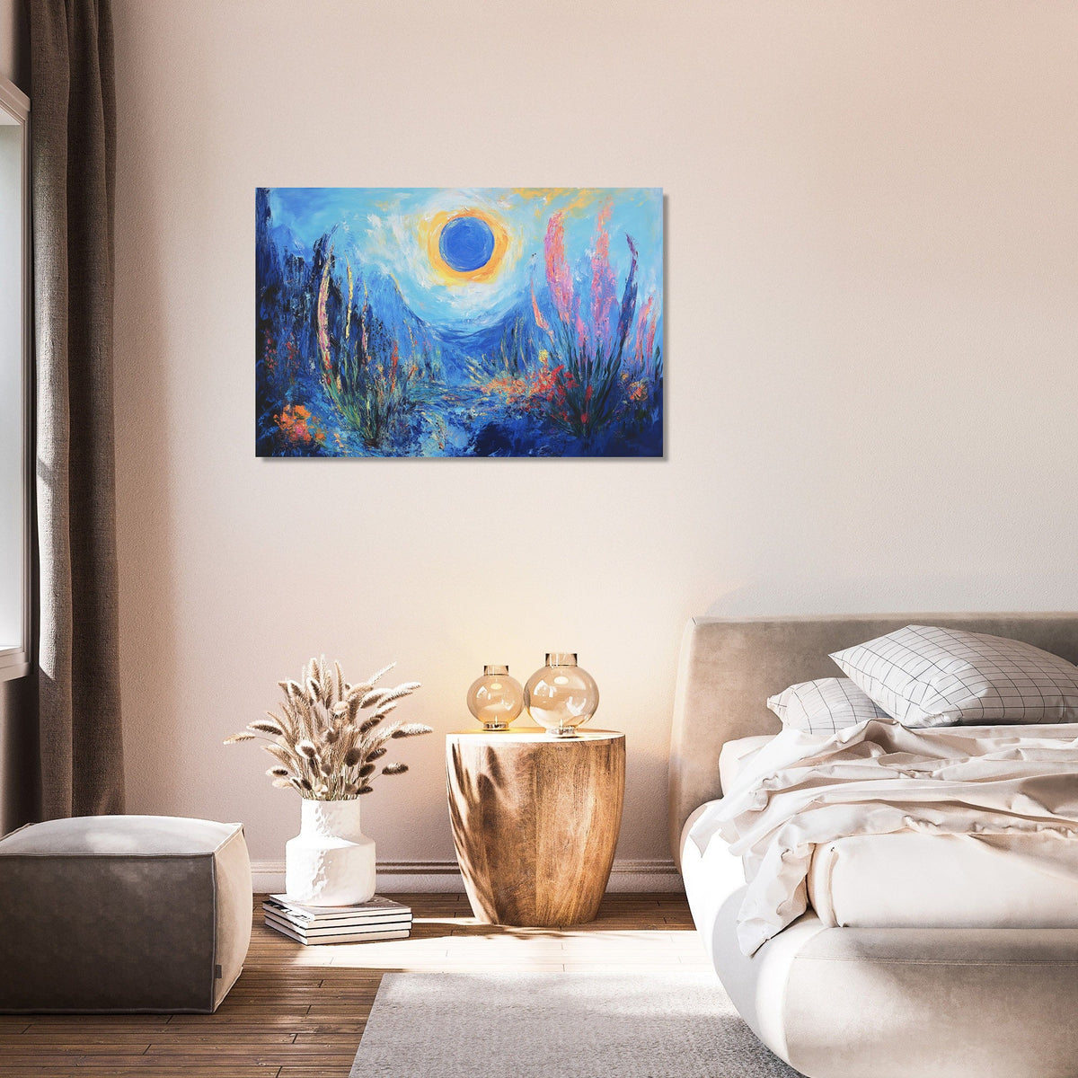 Blue Sun Landscape Canvas