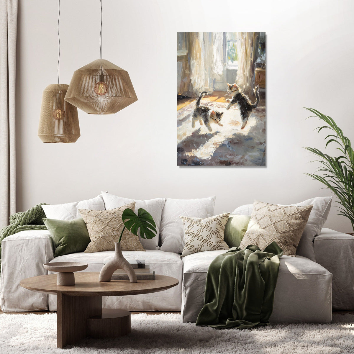 Sunlit Kitten Play Canvas