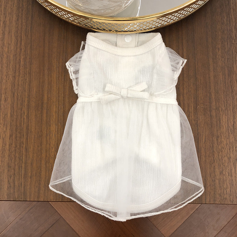 Korean White Sarong Dog Skirt