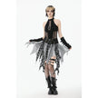 Dark in Love Gothic Mesh Panel Buckle Top