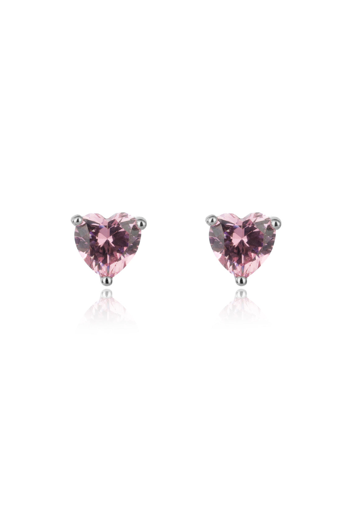 SWEETHEART HEART STUDS SILVER