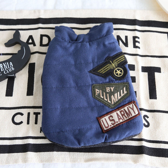 Military Badge Velvet Vest Pet Clothes