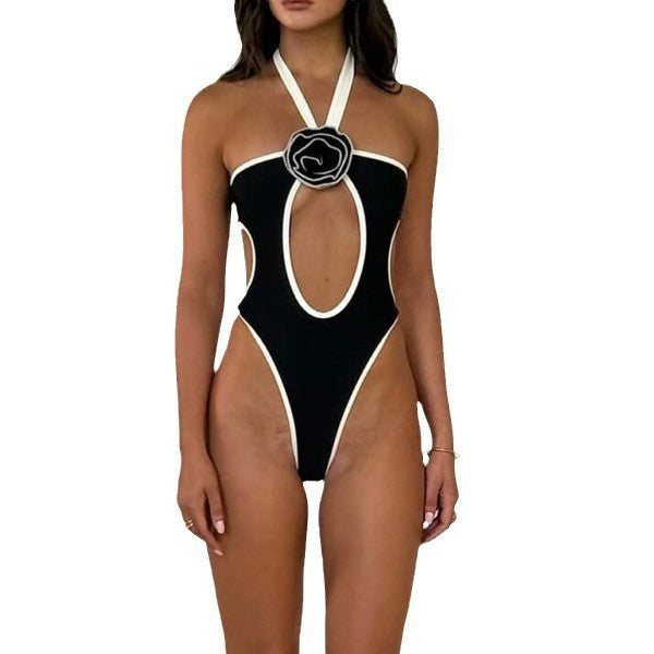 Neuer Einteiliger Badeanzug Bikini Dreidimensionale Blumen