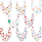 Baby Bandana Dribble Bibs Cotton Pack Of 8 - Girls