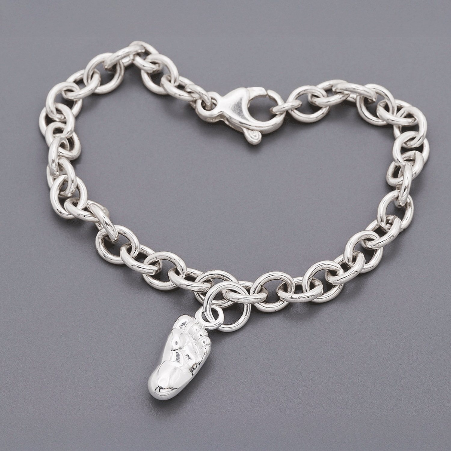 New Baby Personalised Silver Charm