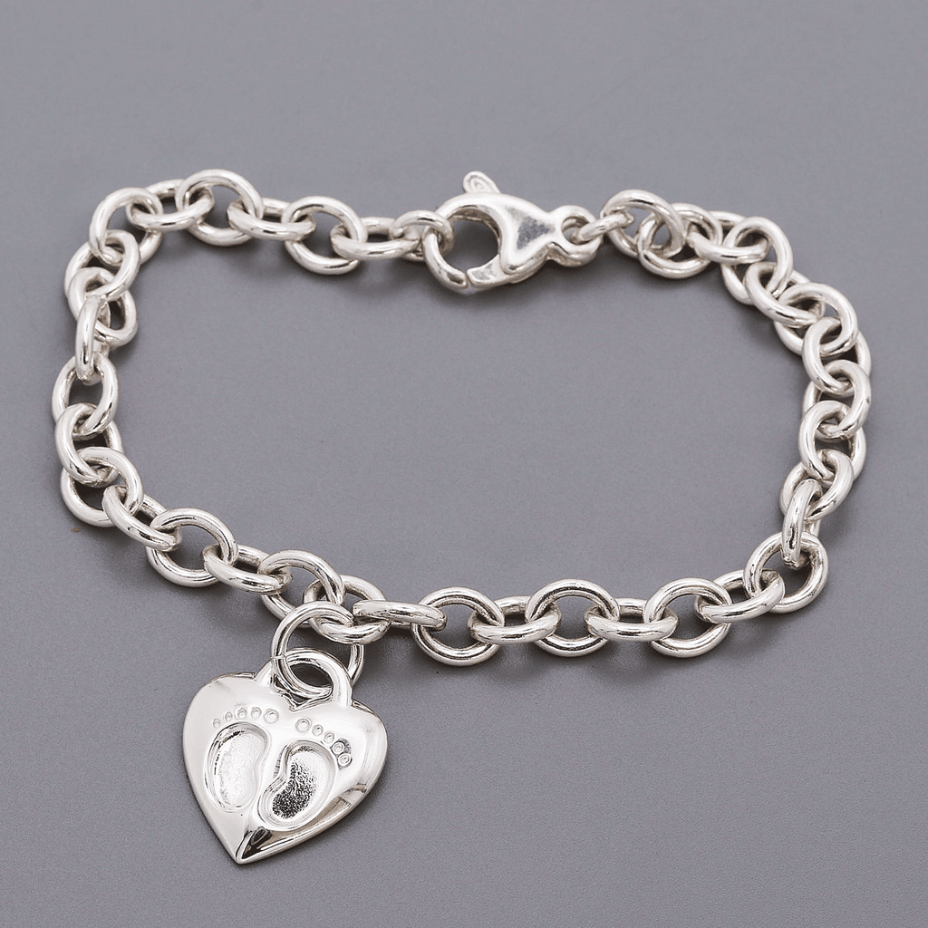 Baby Footsteps Personalised Silver Charm