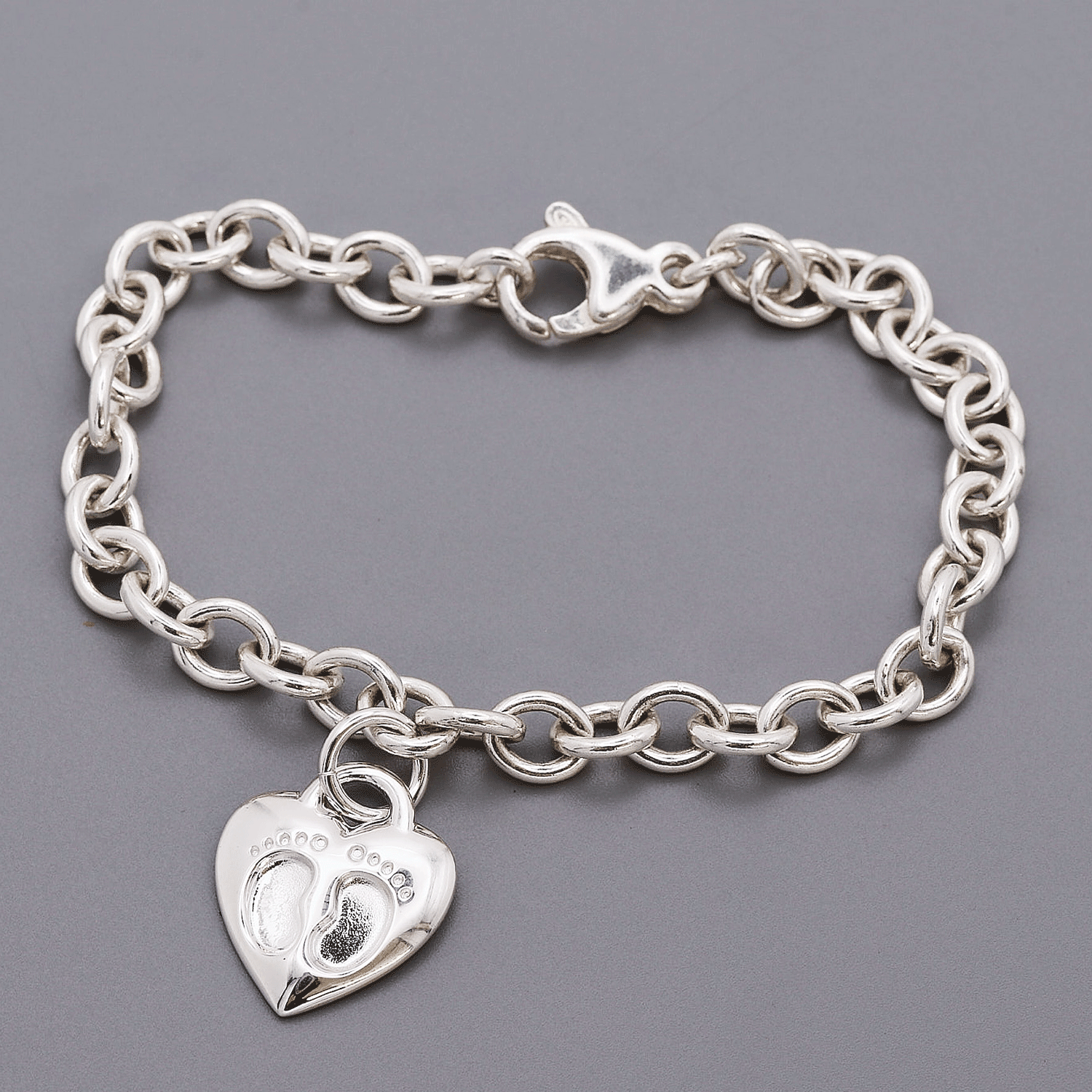 Baby Footsteps Personalised Silver Charm
