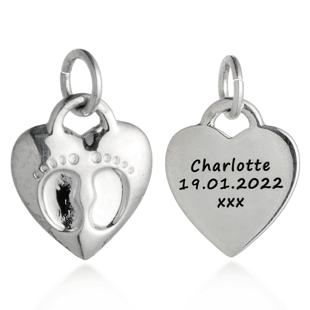 Baby Footsteps Personalised Silver Charm