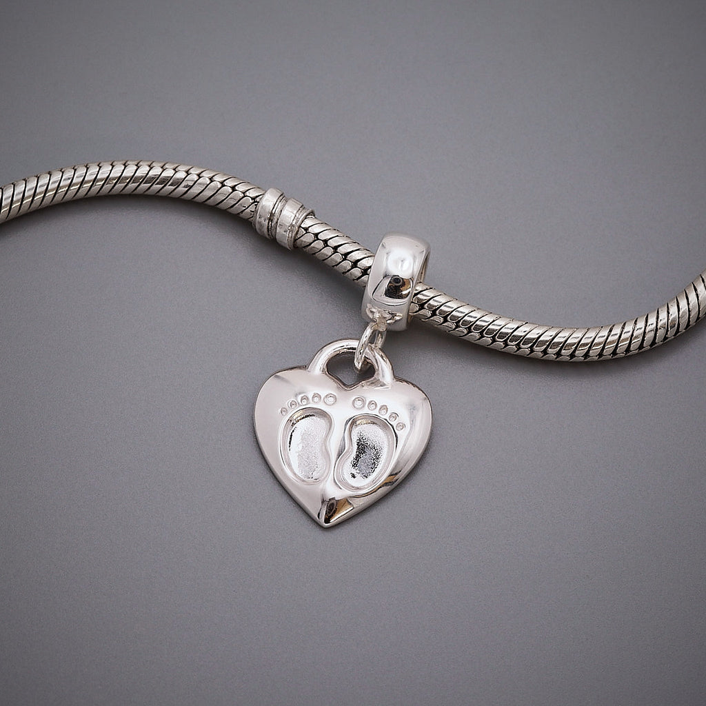Baby Footsteps Personalised Silver Charm