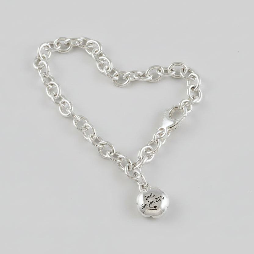 Rose Flower Personalised  Silver Charm