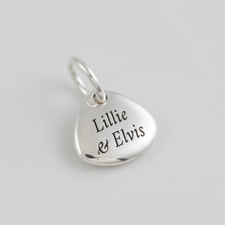 Pet Paw Print Personalised Silver Charm