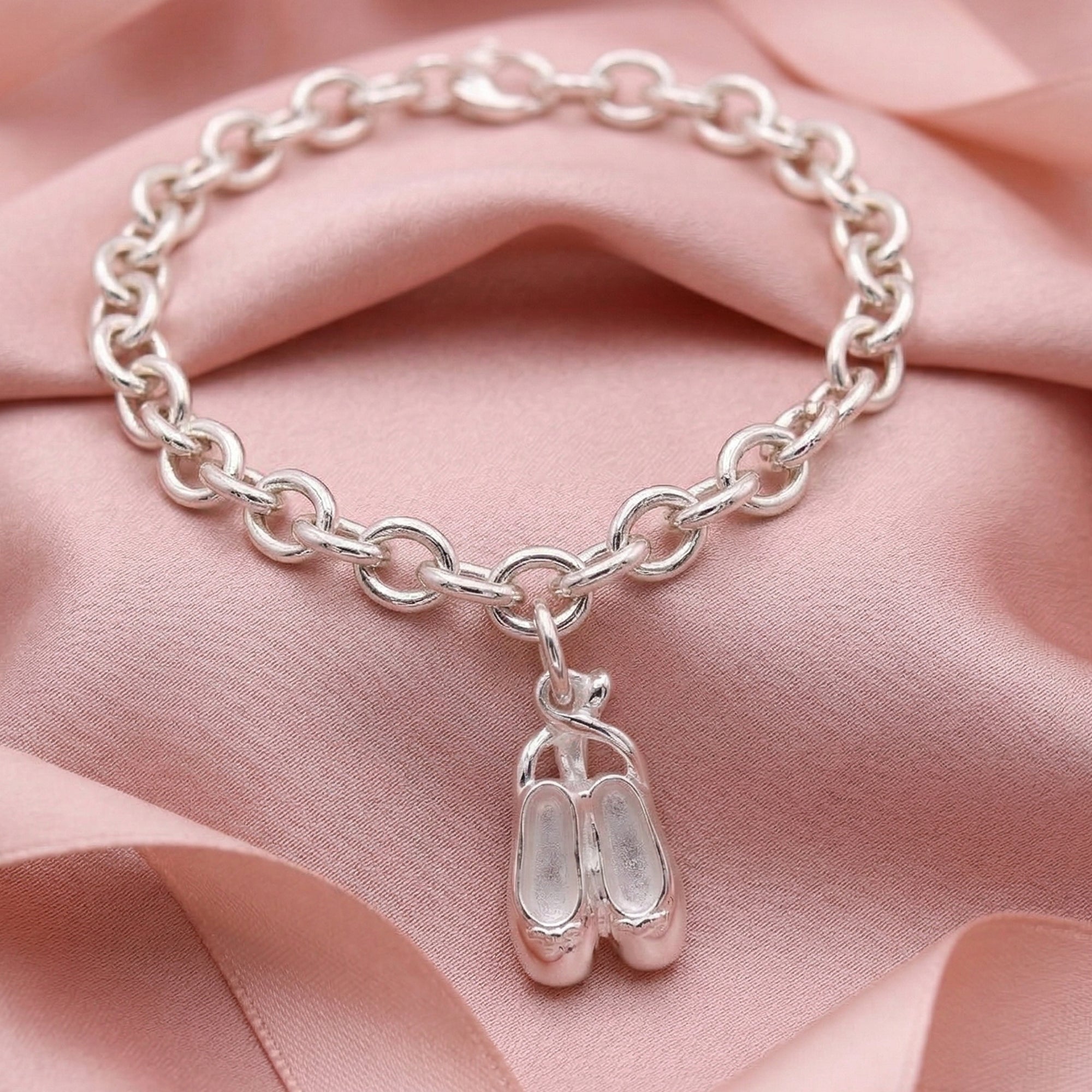 Ballet Shoe Silver Charm