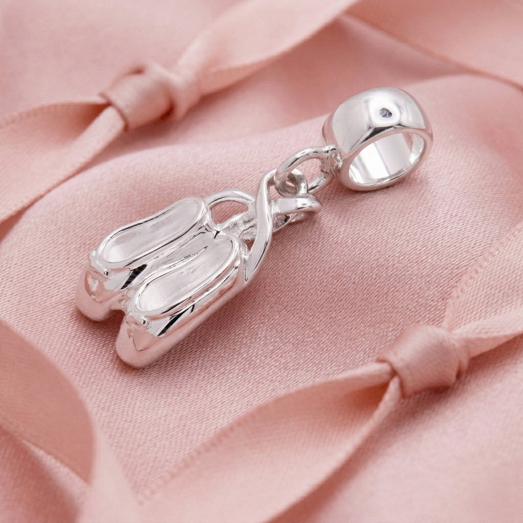 Ballet Shoe Silver Charm