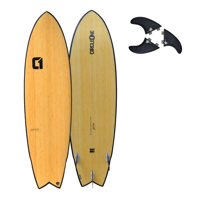 6ft 6 Bamboo Wing Swallow Tail Shortboard Surfboard (FINS Included)