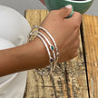 Simi Three Stone Stacking Bangle: Silver Pariba Onyx