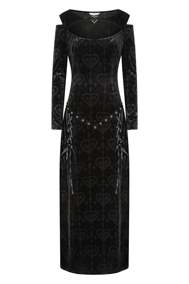 Banned Amara Gothic Burnout Velvet Dress