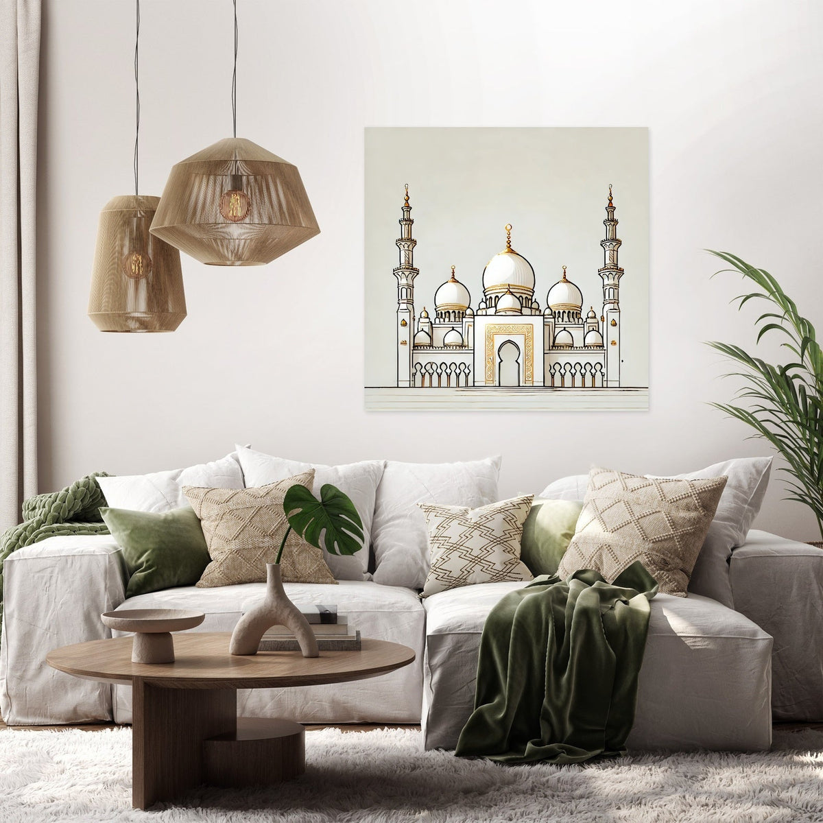 Golden Accents Islamic Temple Canvas